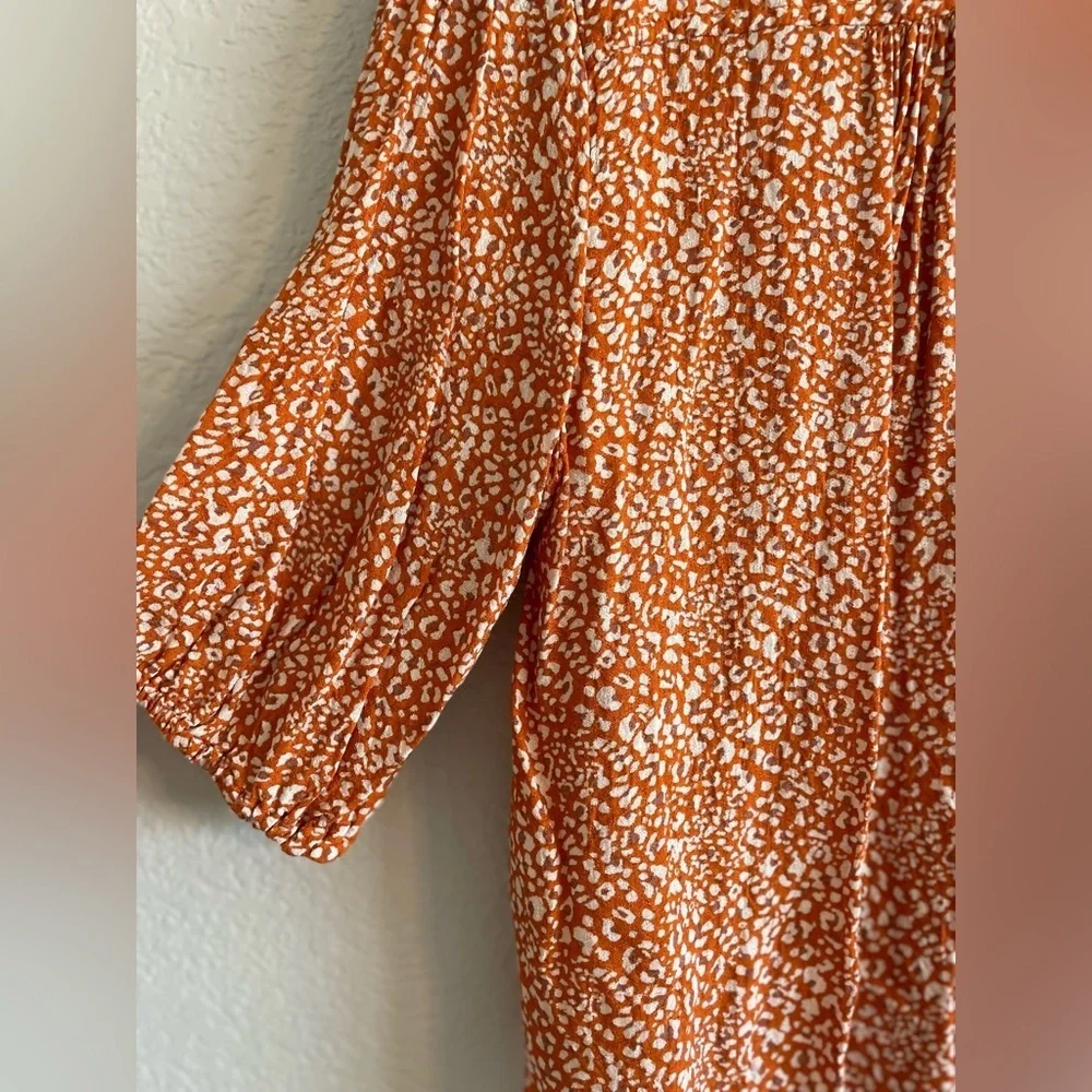 Free People Celia orange print blouse